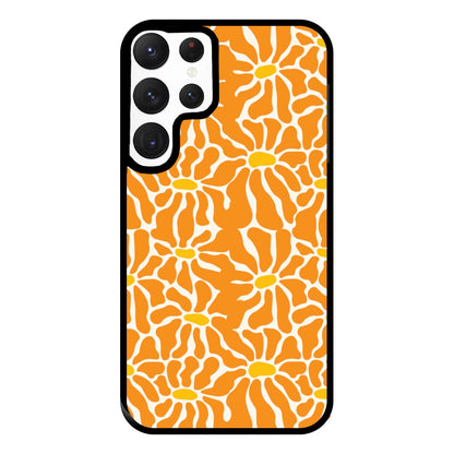 Orange Flowers - Summer Phone Case for Galaxy S22 Ultra