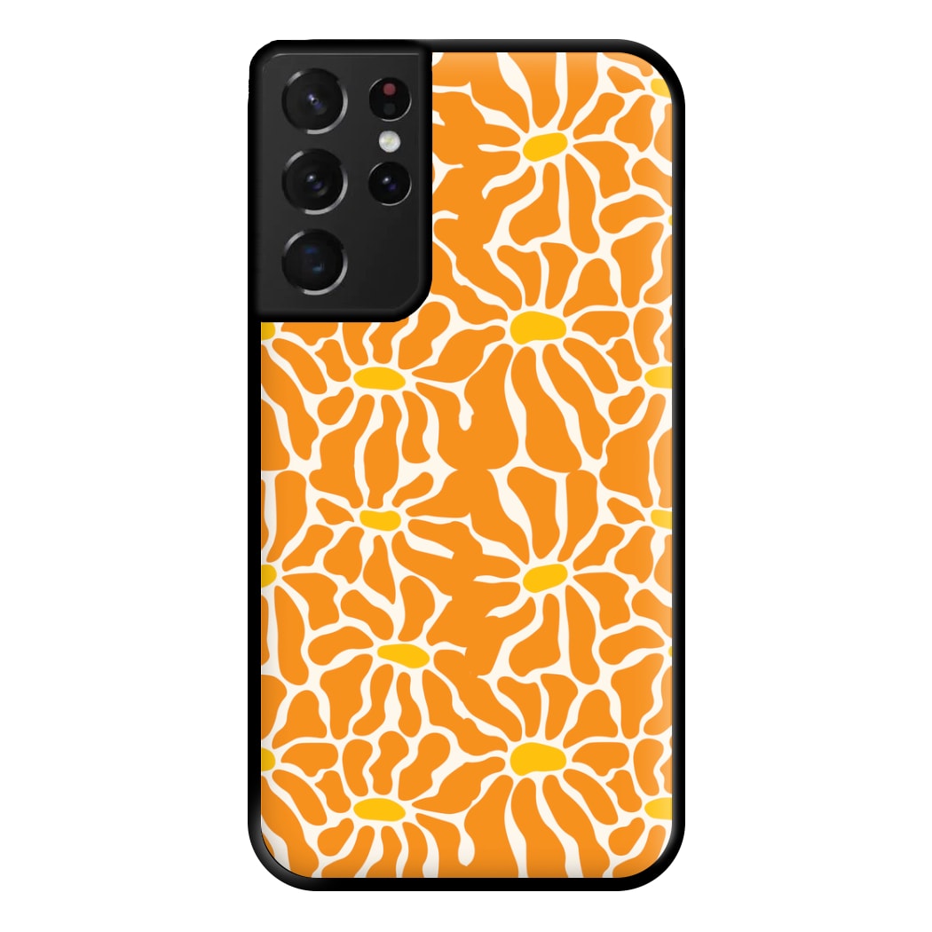 Orange Flowers - Summer Phone Case for Galaxy S21 Ultra