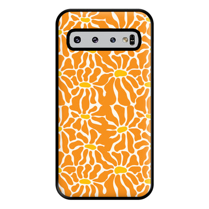 Orange Flowers - Summer Phone Case for Galaxy S10 Plus