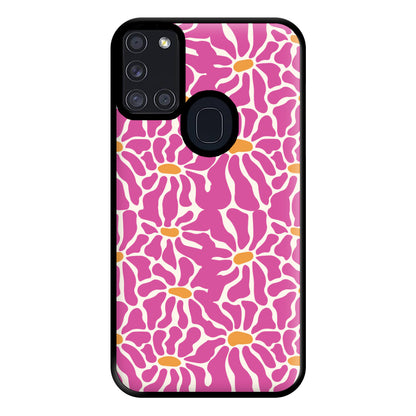 Pink Flowers - Summer Phone Case for Galaxy A21s