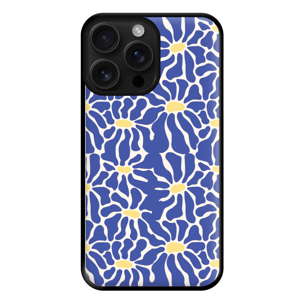 Dark Blue Flowers - Summer Phone Case