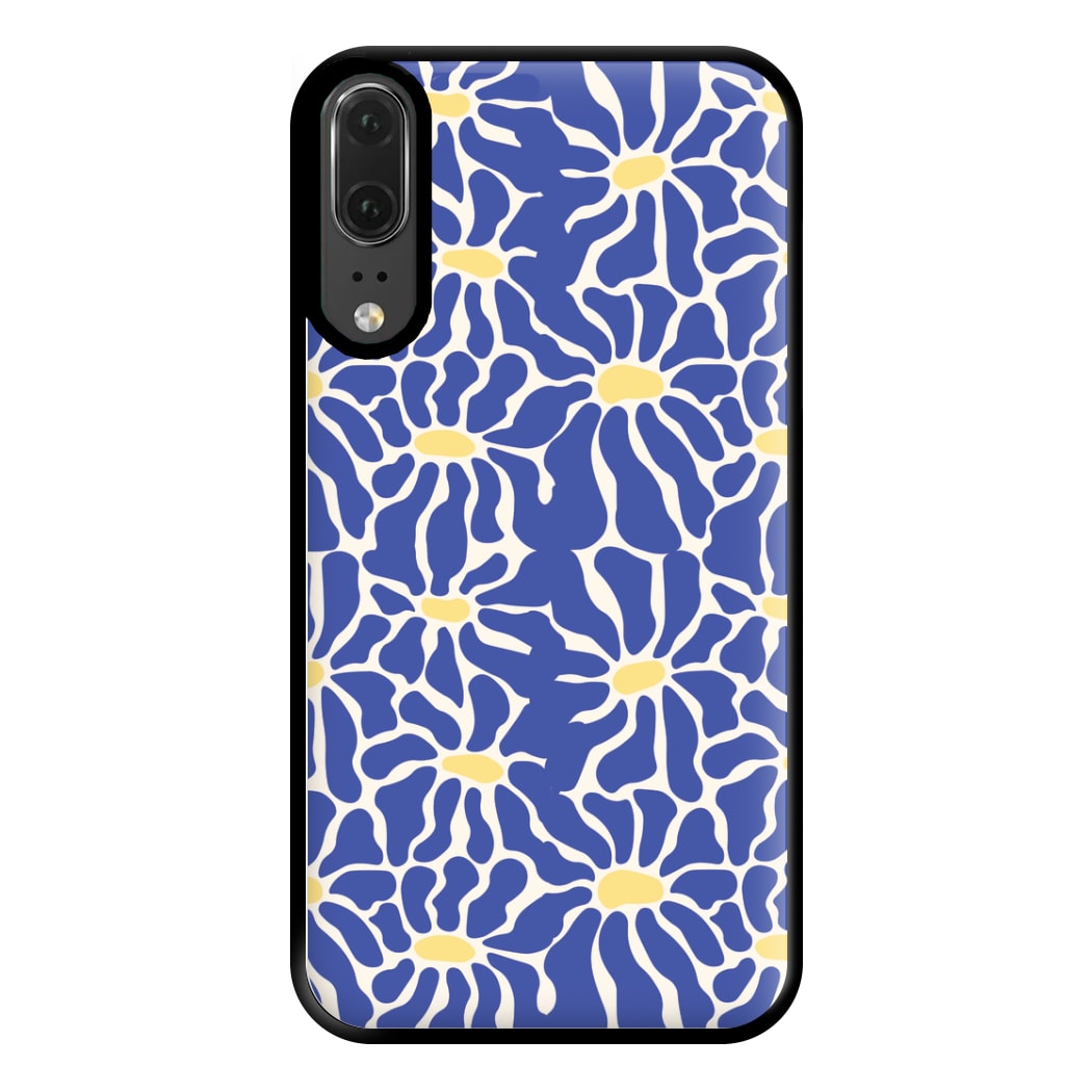 Dark Blue Flowers - Summer Phone Case for Huawei P20