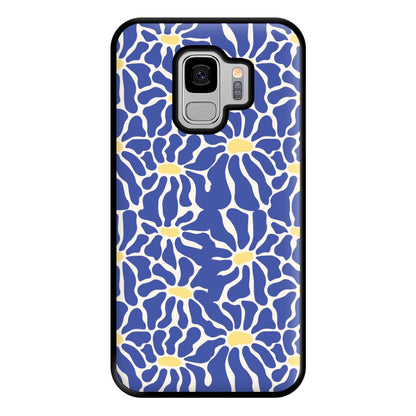 Dark Blue Flowers - Summer Phone Case for Galaxy S9 Plus