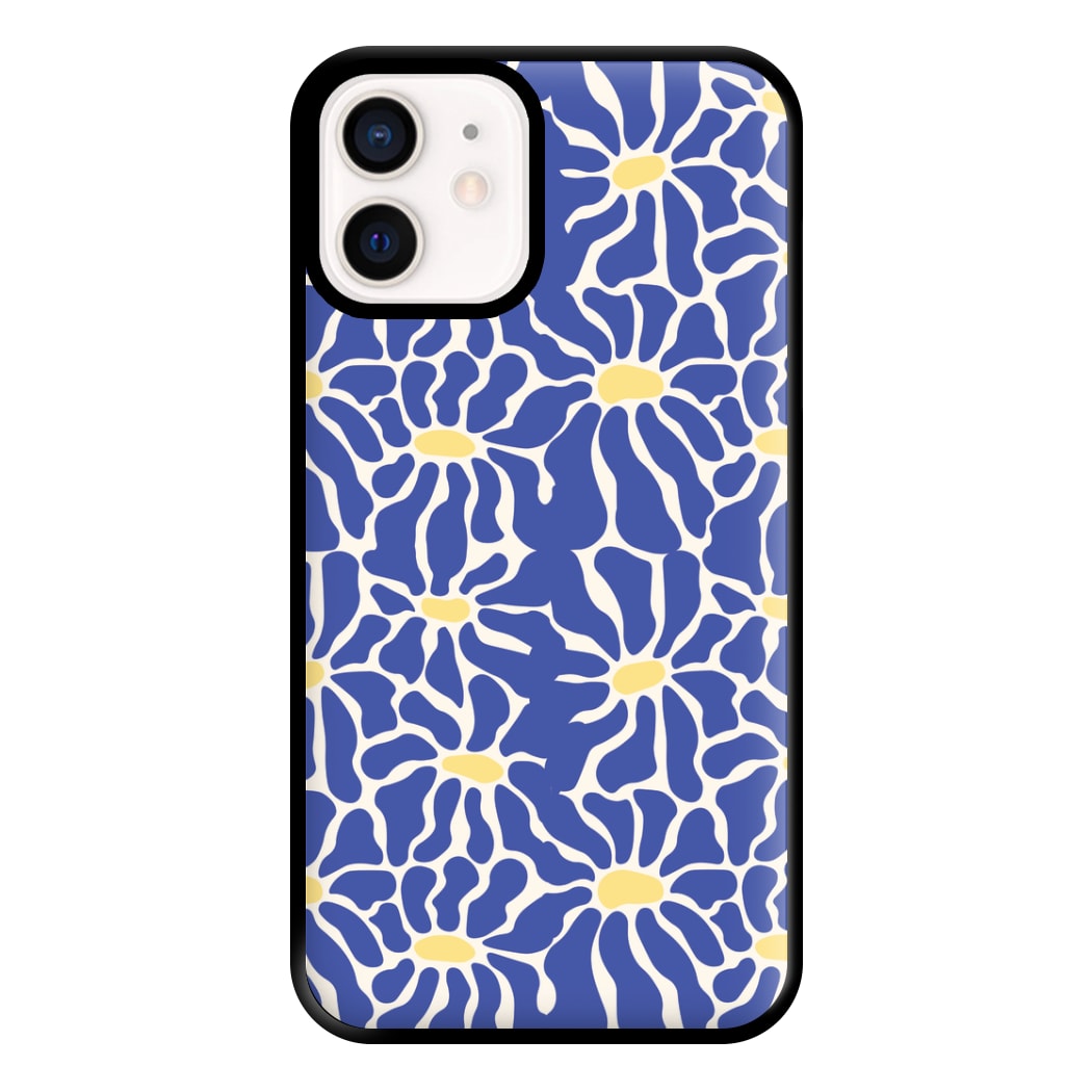 Dark Blue Flowers - Summer Phone Case for iPhone 12 Mini