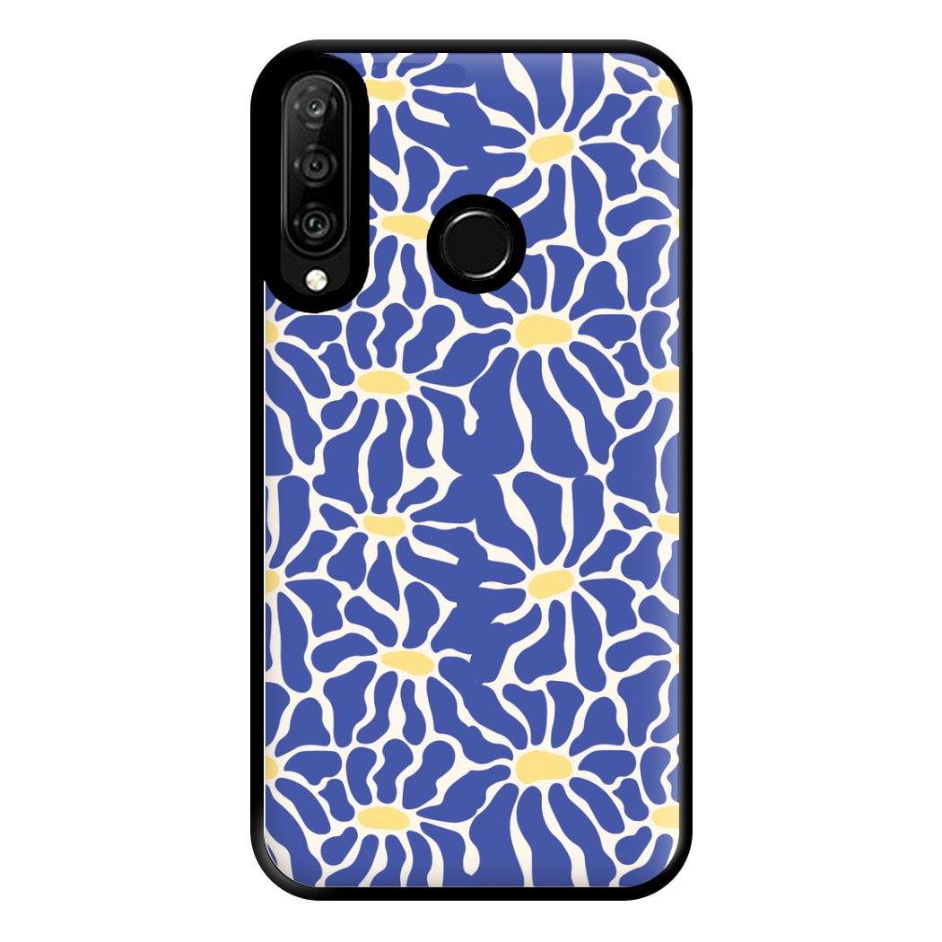 Dark Blue Flowers - Summer Phone Case for Huawei P30 Lite