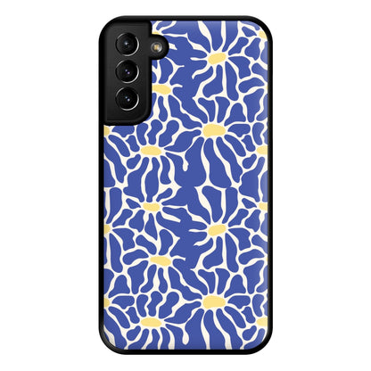 Dark Blue Flowers - Summer Phone Case for Galaxy S21 Plus