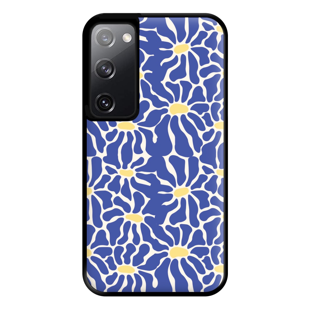 Dark Blue Flowers - Summer Phone Case for Galaxy S20