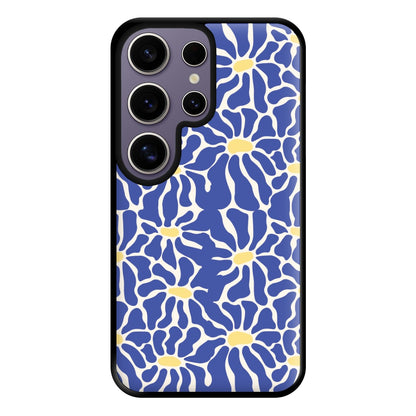 Dark Blue Flowers - Summer Phone Case for Galaxy S25 Ultra