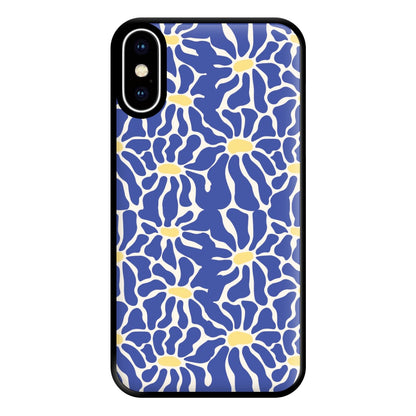 Dark Blue Flowers - Summer Phone Case for iPhone XS Max