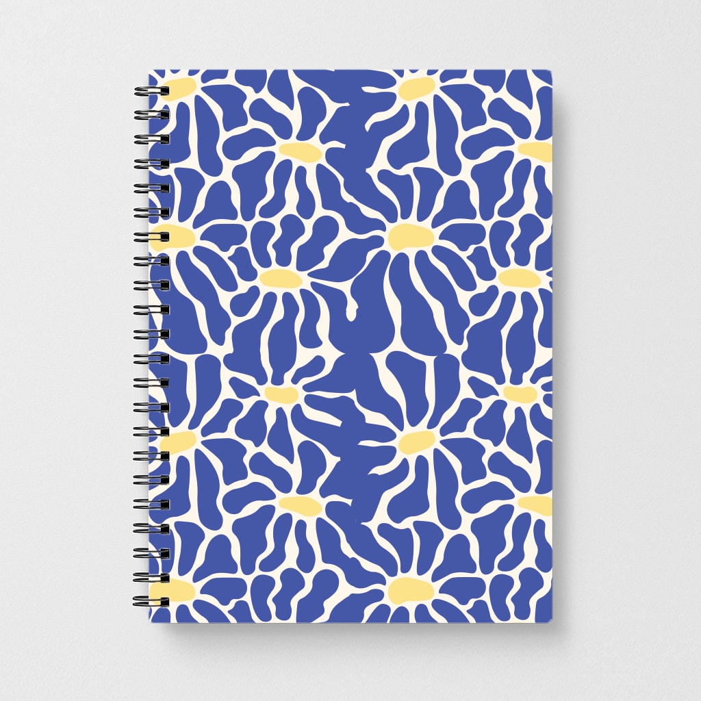 Dark Blue Flowers - Summer Notebook