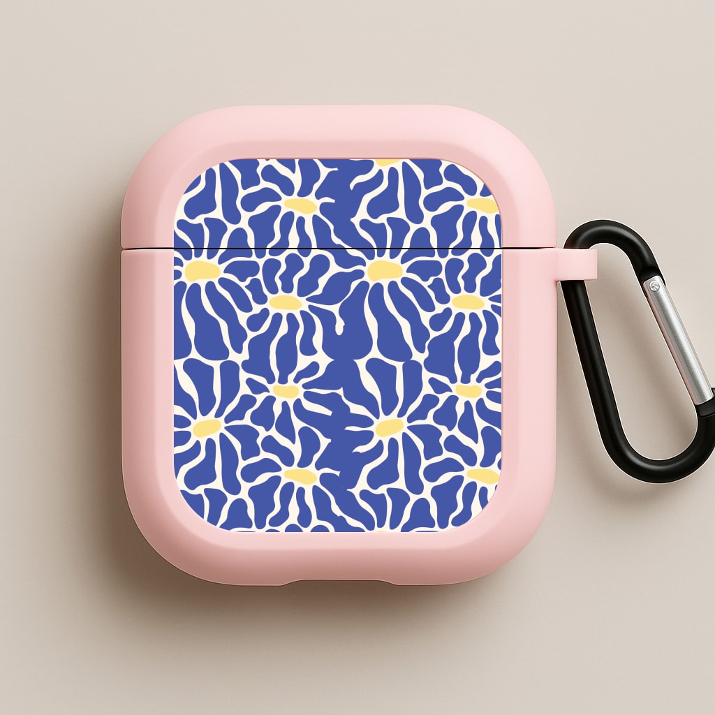 Dark Blue Flowers - Summer AirPods Case