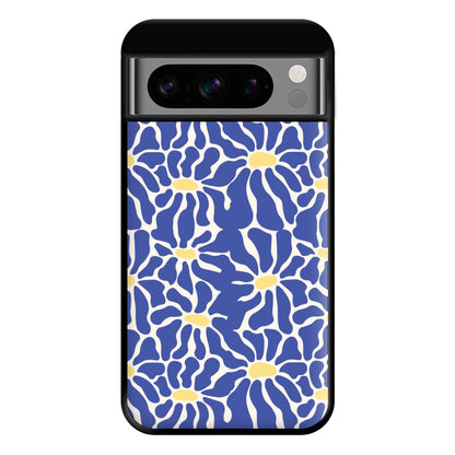 Dark Blue Flowers - Summer Phone Case for Google Pixel 8 Pro