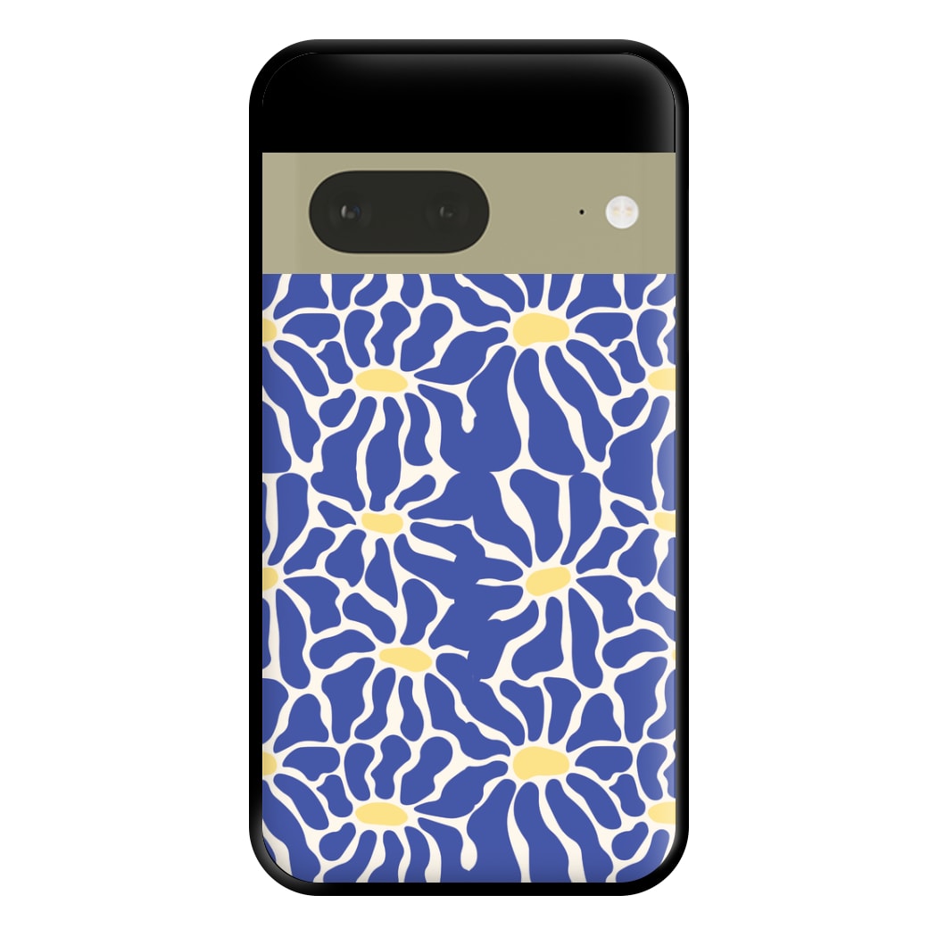 Dark Blue Flowers - Summer Phone Case for Google Pixel 7a