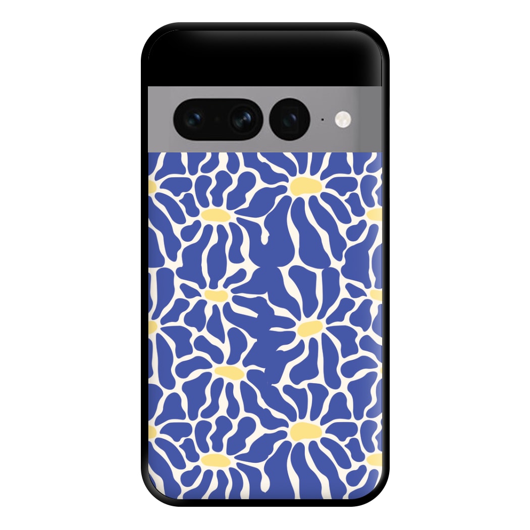 Dark Blue Flowers - Summer Phone Case for Google Pixel 7 Pro