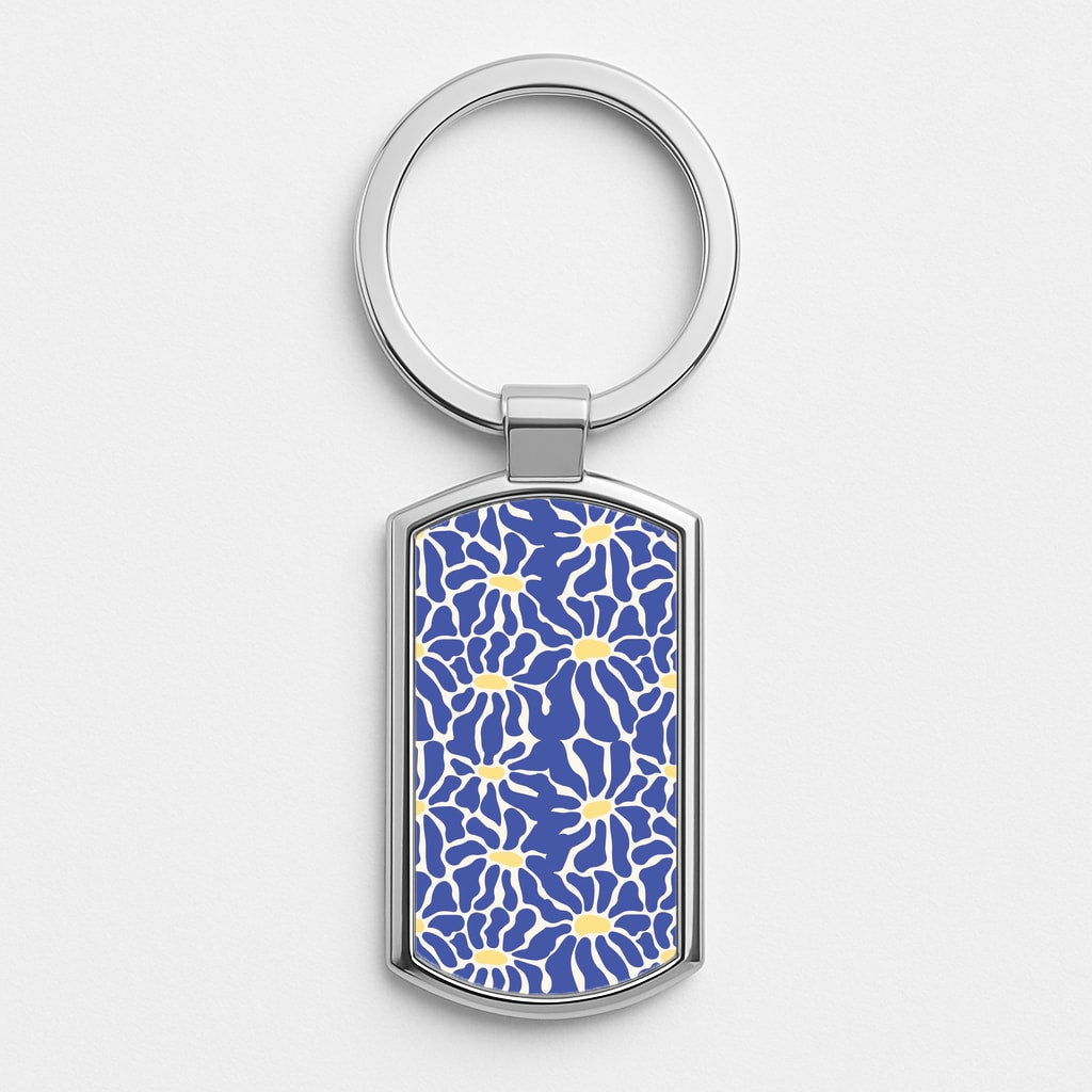 Dark Blue Flowers - Summer Luxury Keyring