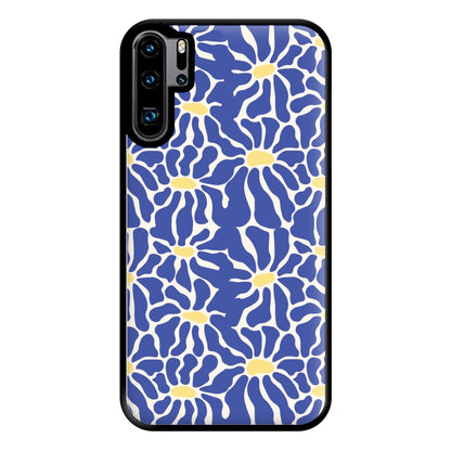 Dark Blue Flowers - Summer Phone Case for Huawei P30 Pro