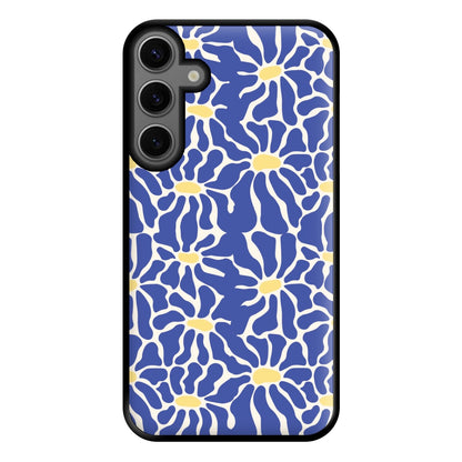 Dark Blue Flowers - Summer Phone Case for Galaxy S23FE