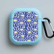 Dark Blue Flowers - Summer AirPods Case 3