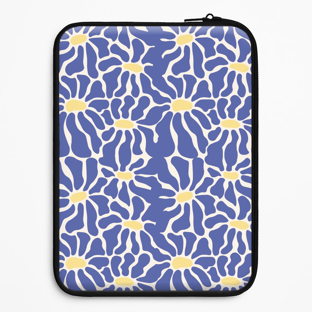 Dark Blue Flowers - Summer Laptop Sleeve