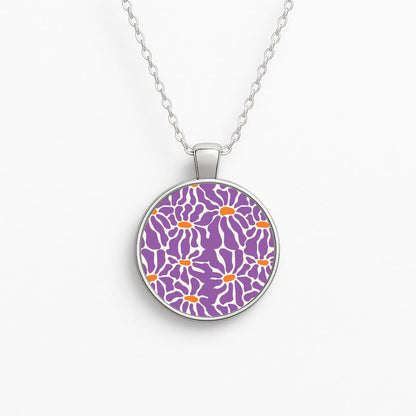 Purple Flowers - Summer Circle Necklace