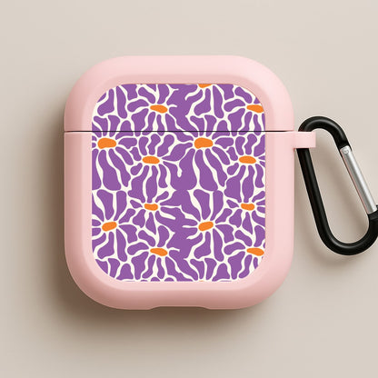 Purple Flowers - Summer Pink AirPods Case
