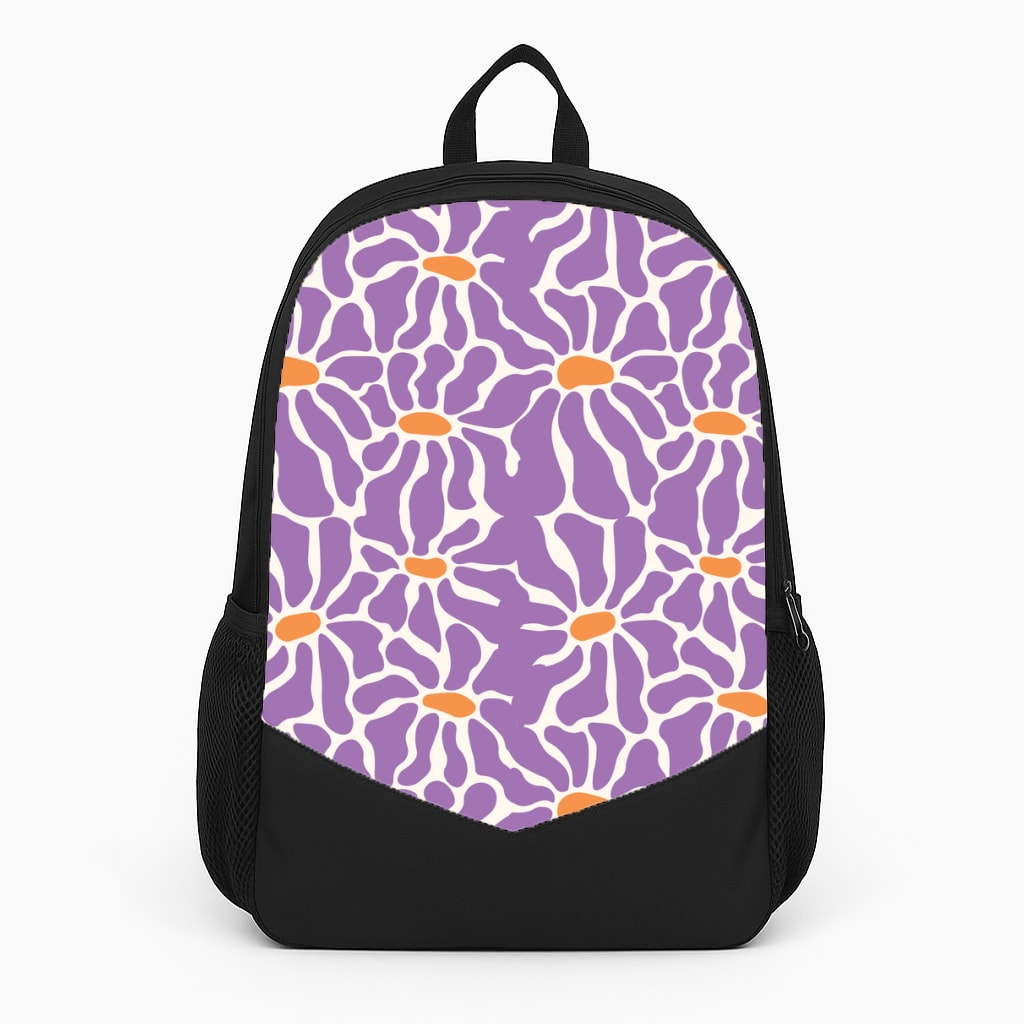 Purple Flowers - Summer Large Backpack