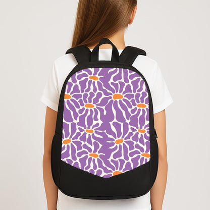 Purple Flowers - Summer Large School Bag