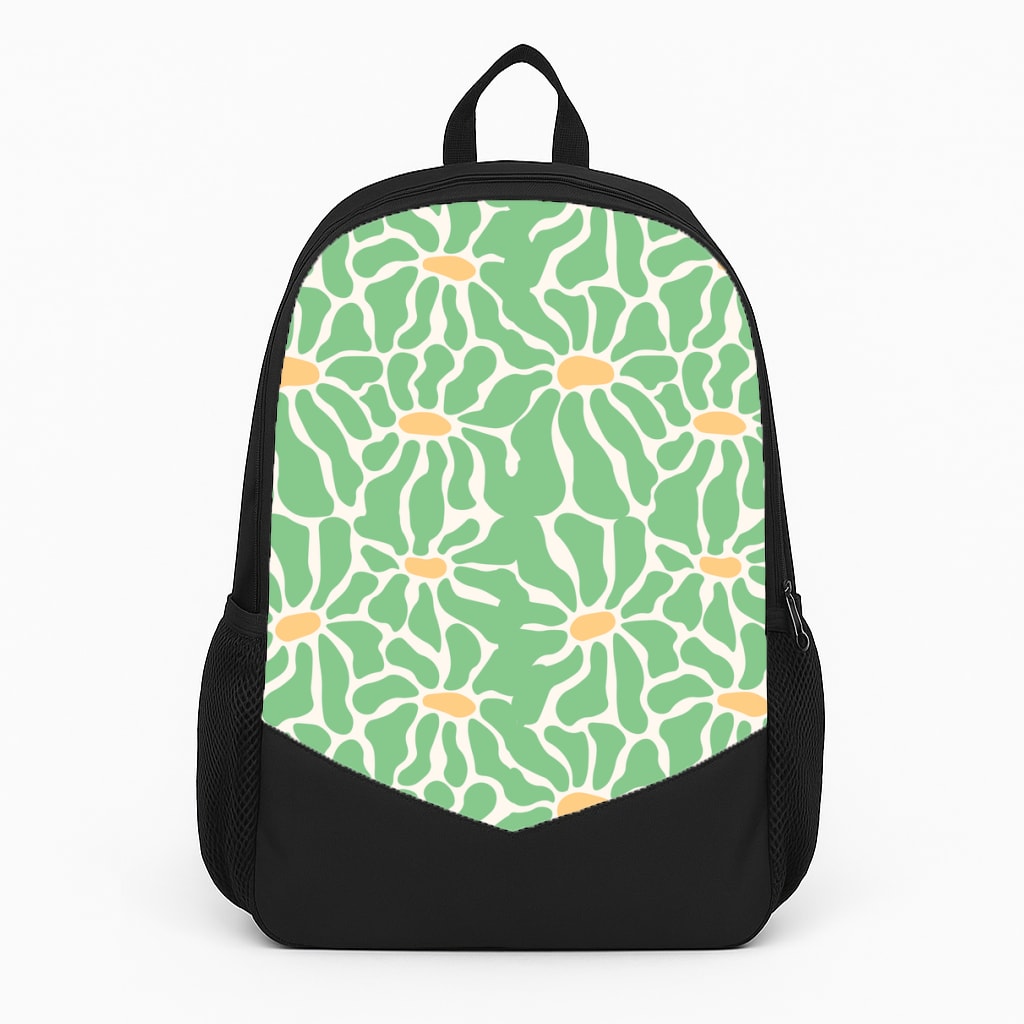 Green Flowers - Summer Large Backpack