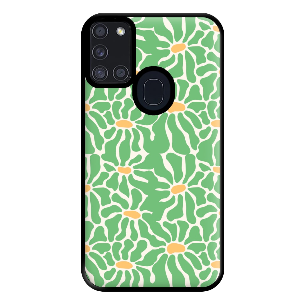 Green Flowers - Summer Phone Case for Galaxy A21s