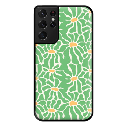 Green Flowers - Summer Phone Case for Galaxy S21 Ultra