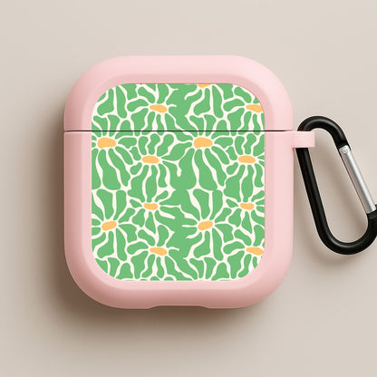 Green Flowers - Summer Pink AirPods Case