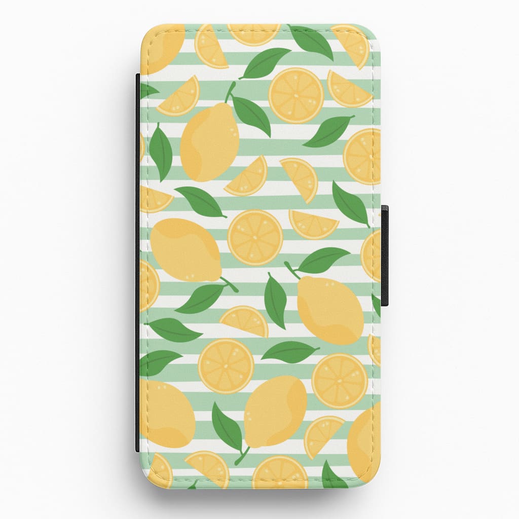 Lemons Pattern - Summer Flip / Wallet Phone Case