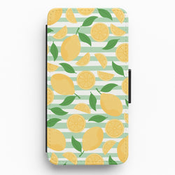 Lemons Pattern - Summer Flip / Wallet Phone Case