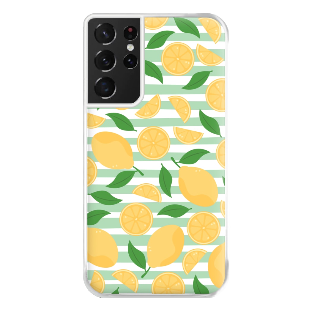 Lemons Pattern - Summer Phone Case for Galaxy S21 Ultra