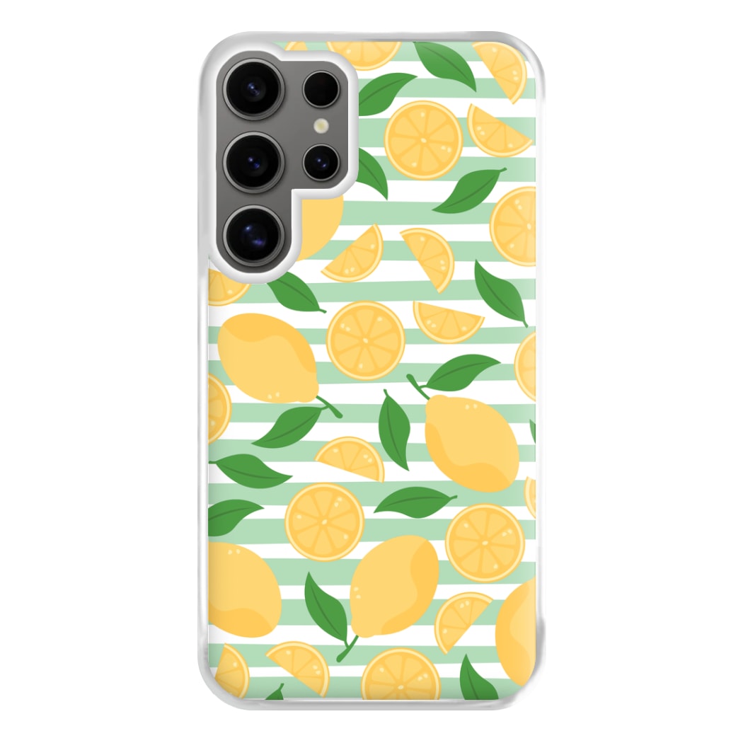 Lemons Pattern - Summer Phone Case for Galaxy S24 Ultra