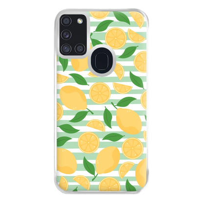 Lemons Pattern - Summer Phone Case for Galaxy A21s