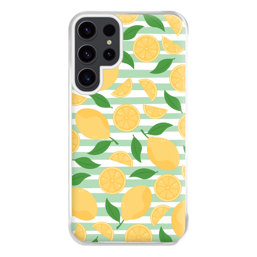 Lemons Pattern - Summer Phone Case for Galaxy S23 Ultra