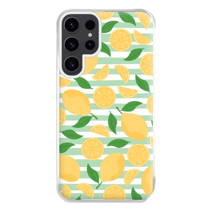 Lemons Pattern - Summer Phone Case for Galaxy S23 Ultra