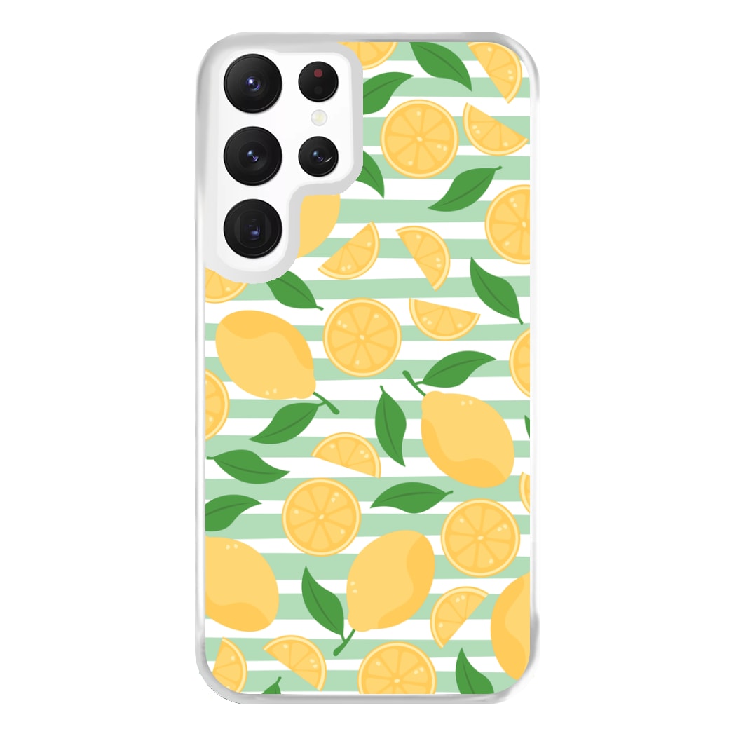 Lemons Pattern - Summer Phone Case for Galaxy S22 Ultra