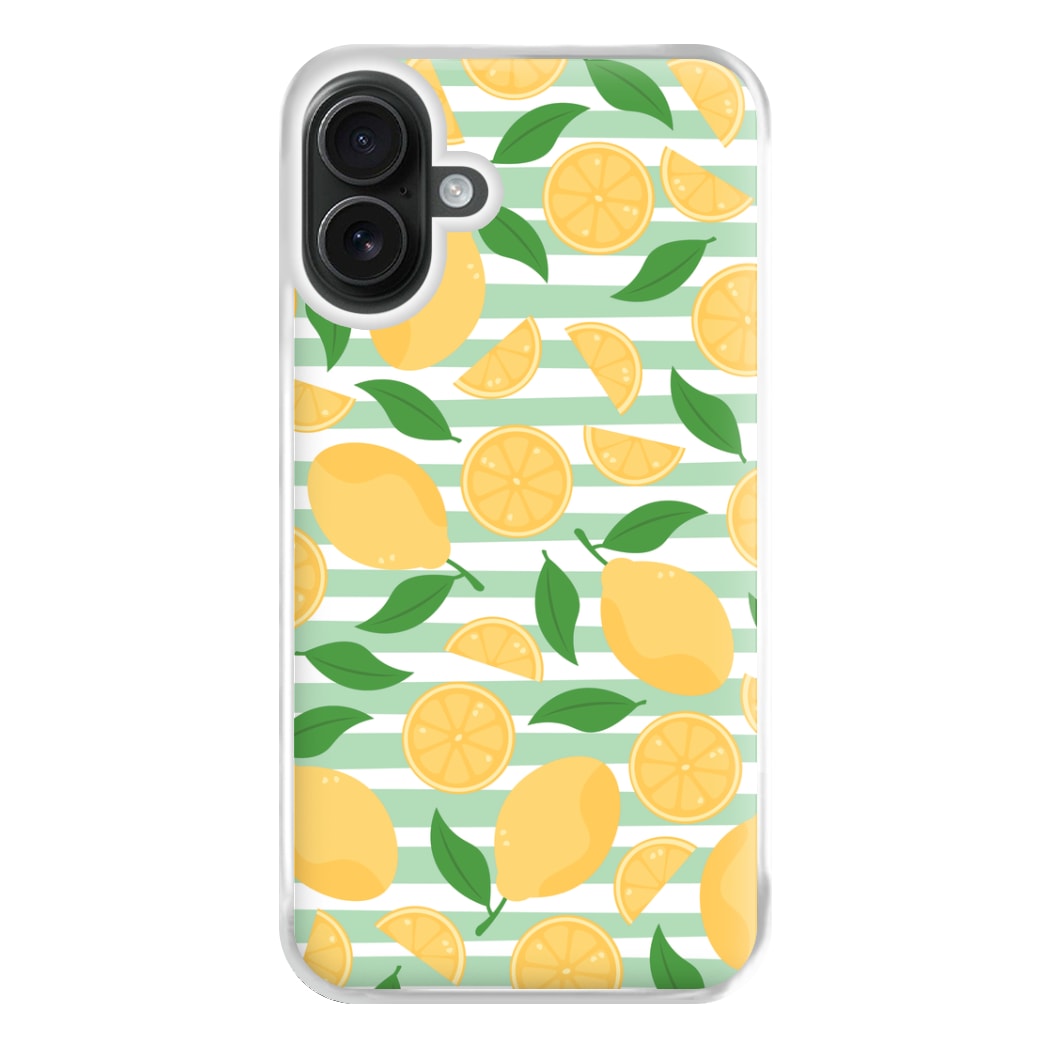 Lemons Pattern - Summer Phone Case for iPhone 16 Plus