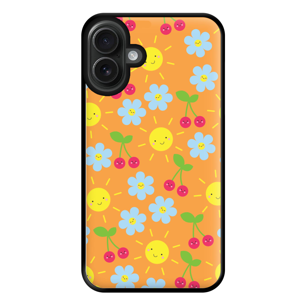 Vibey Pattern - Summer Phone Case for iPhone 16 Plus