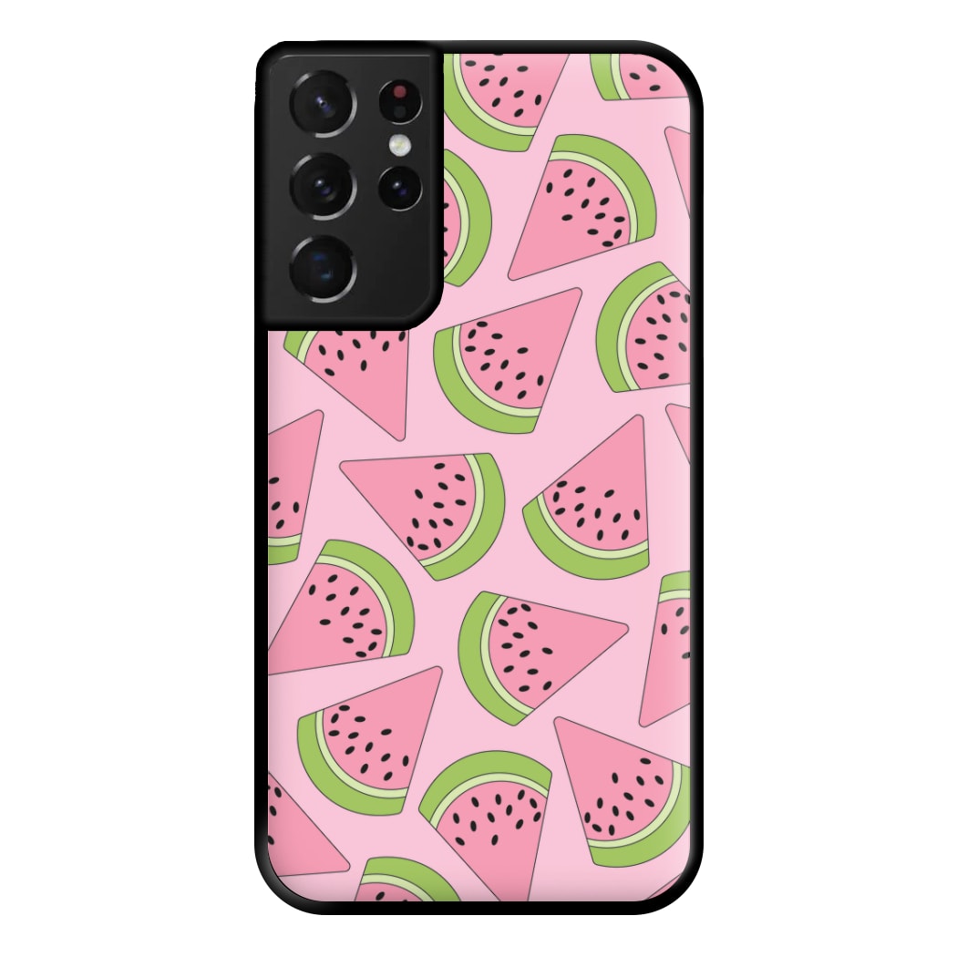 Pink Watermelon Pattern - Summer Phone Case for Galaxy S21 Ultra