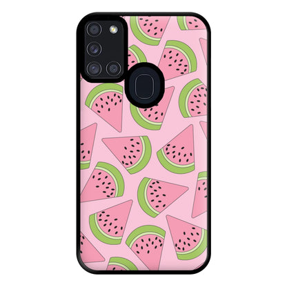 Pink Watermelon Pattern - Summer Phone Case for Galaxy A21s