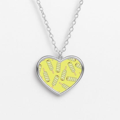 Twister - Ice Cream Patterns Heart Necklace
