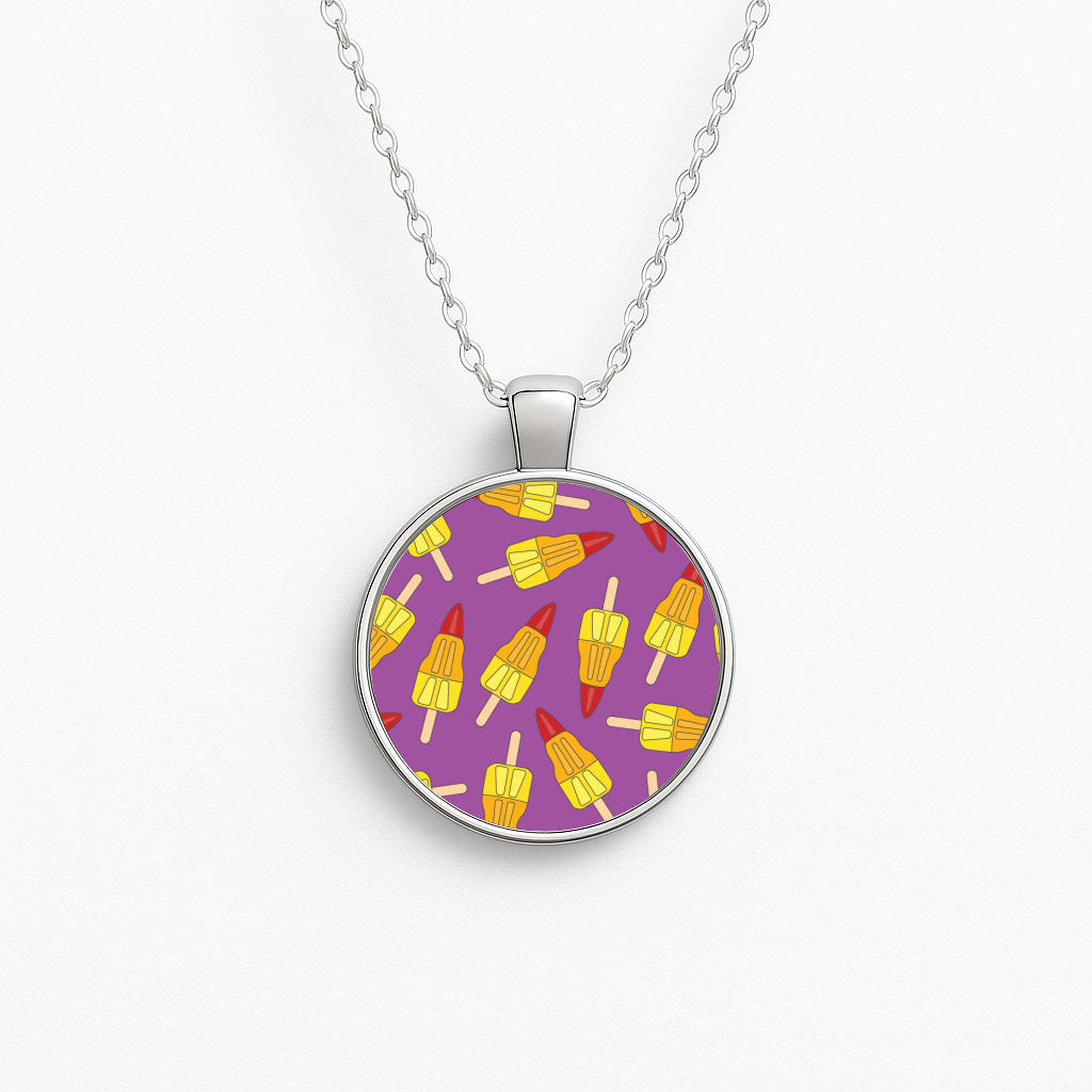 Rockets - Ice Cream Patterns Circle Necklace