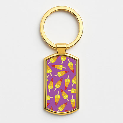 Rockets - Ice Cream Patterns Gold Keyring