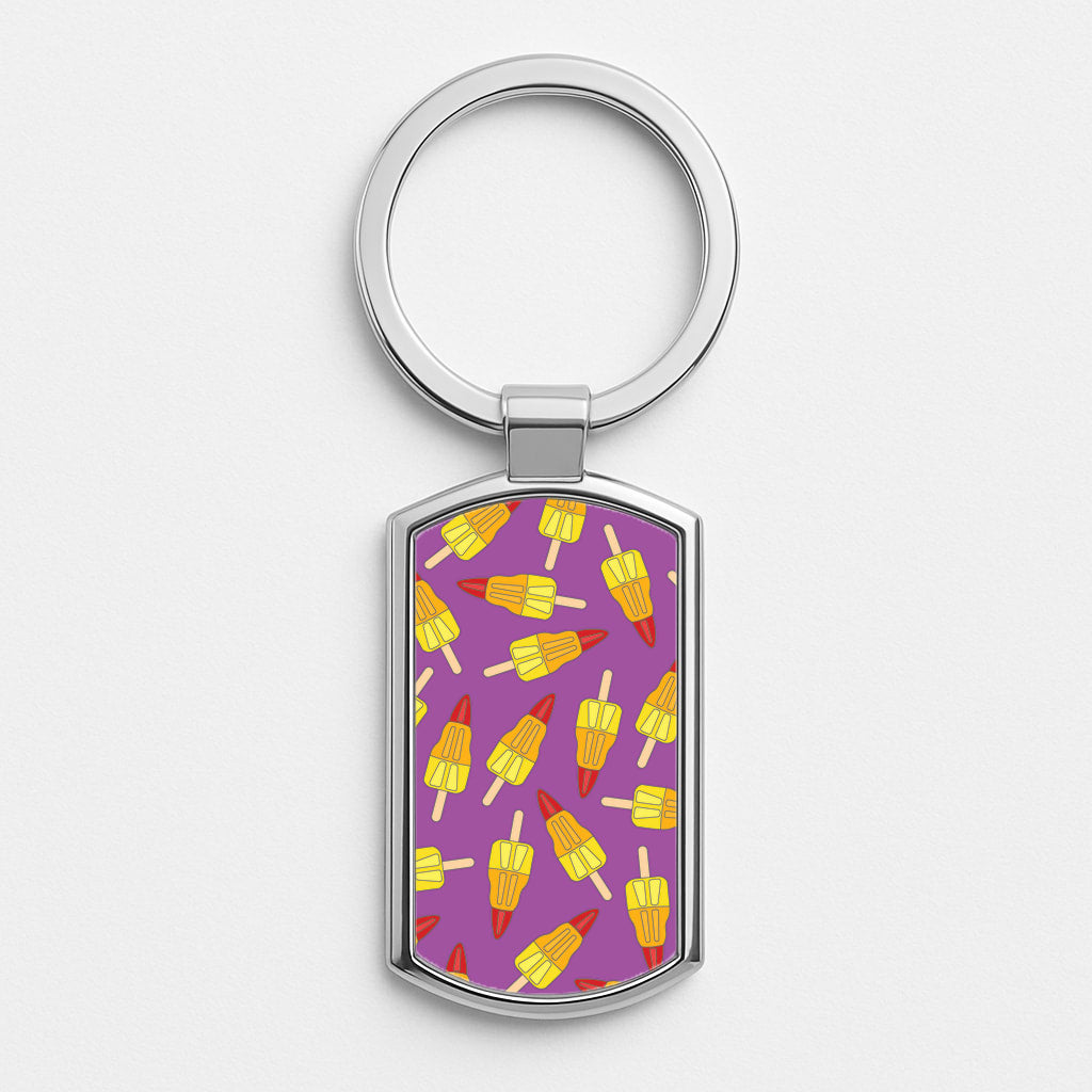 Rockets - Ice Cream Patterns Silver Keyring