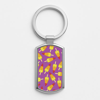 Rockets - Ice Cream Patterns Silver Keyring