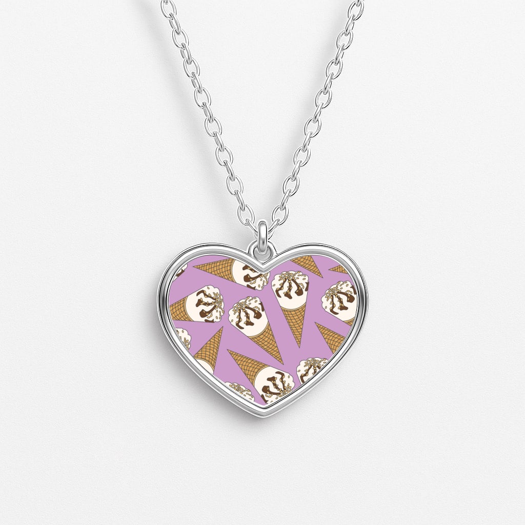 Netto - Ice Cream Patterns Heart Necklace