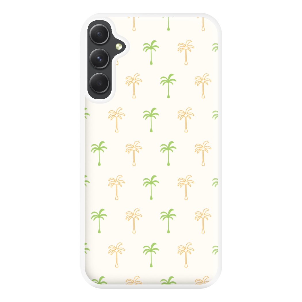 Green And Yellow Palms Pattern Phone Case for Galaxy A54